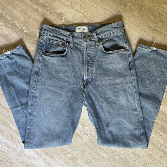 Agolde Riley High Rise Straight Crop Jean in Volt Size 25 - Picture 6 of 9